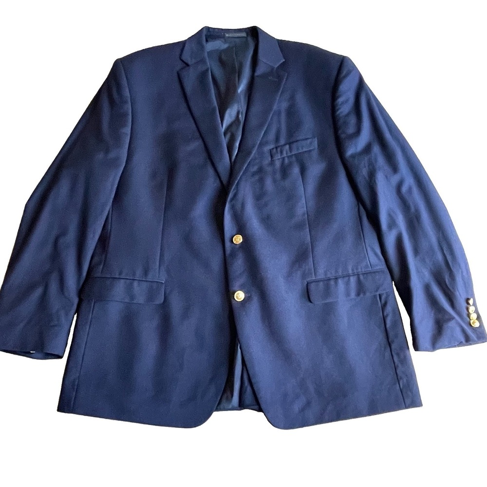 Ralph Ralph Lauren RRL Men's 48L Wool Blazer Navy Gold Buttons Ventless
